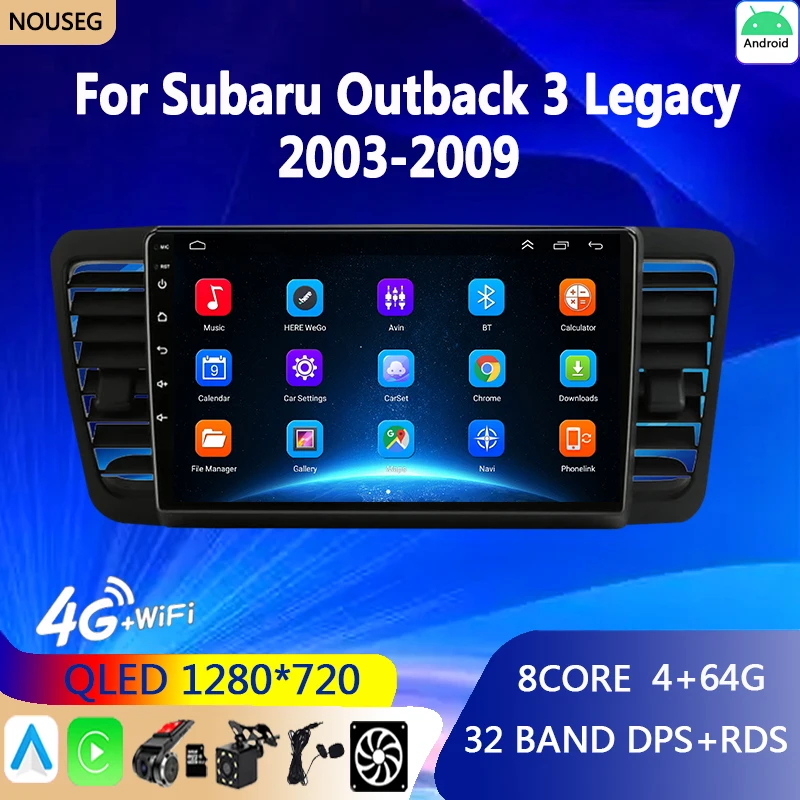 Android Автомобильный Радиоприемник Мультимедиа для Subaru Outback 3 Legacy 4 2004 2005 2007 2008 2009 Видеоплеер GPS Навигация DVD IPS 2Din