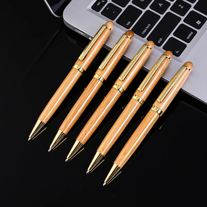 Бамбуковая ручка для подписи, креативная вставка из сандалового дерева, Шариковая ручка, Винтажная подарочная ручка для бизнеса, шариковая ручка из массива дерева