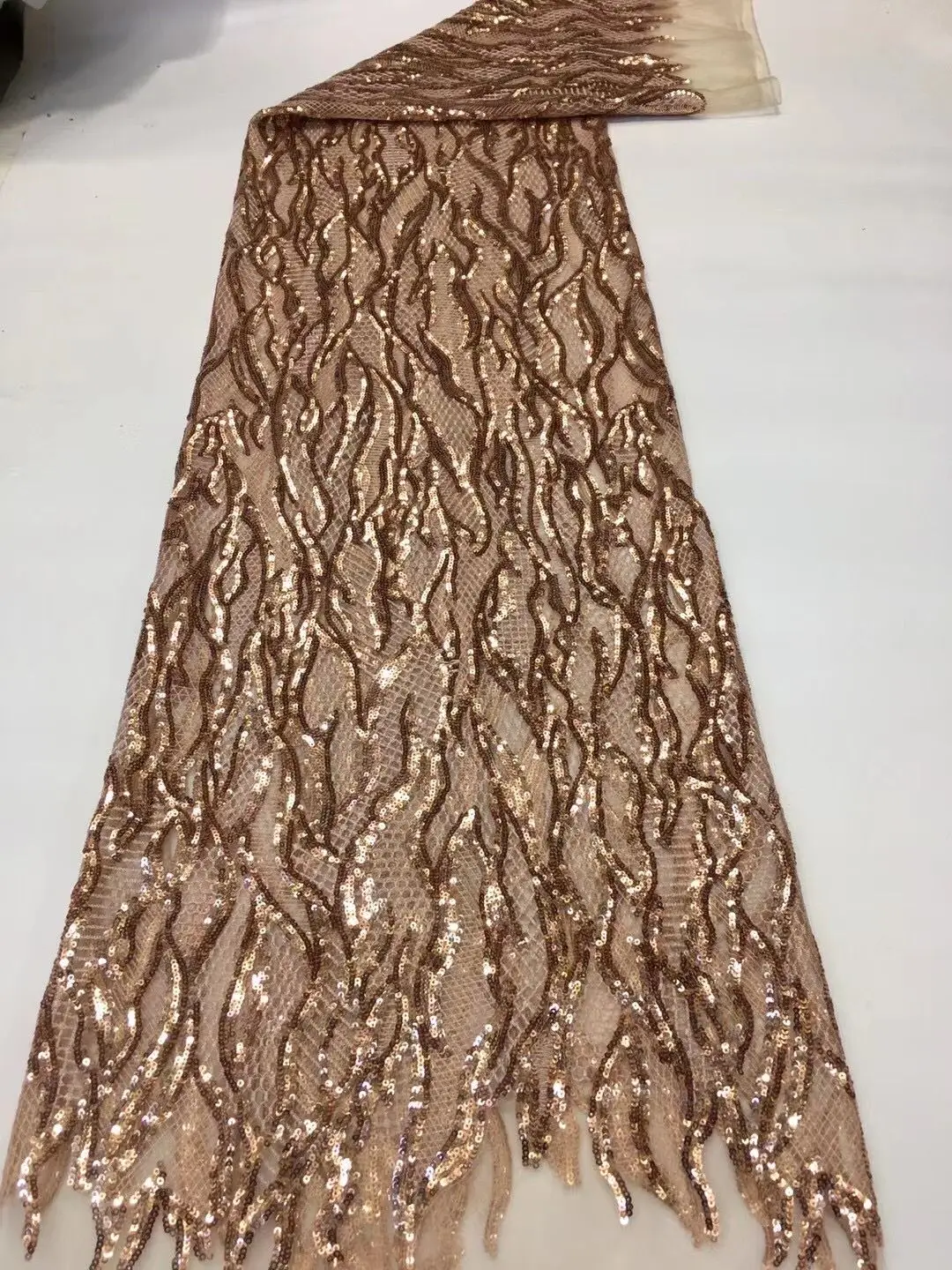 Африканская кружевная ткань с 3D пайетками, золотая Высококачественная ткань с вышивкой, Французский Тюль, Сетчатая Кружевная ткань для Нигерийской вечеринки