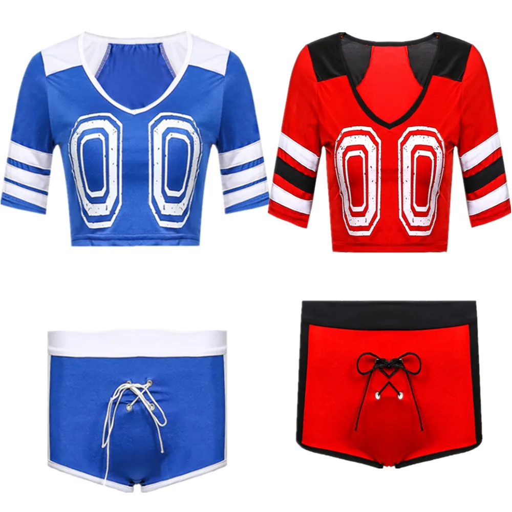 Женский сексуальный наряд болельщицы, ролевая игра в стиле фэнтези для взрослых, футбольный трикотажный костюм, эротическое белье, костюм для косплея футбольной девушки
