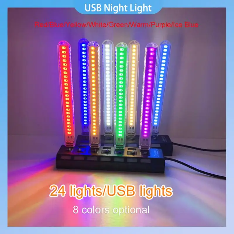 Мини Портативный Светодиодный Светильник USB Background Atmosphere Nightlights Цвет Ночного Освещения Для Чтения Теплый Белый Для Портативных ПК Мобильного Питания