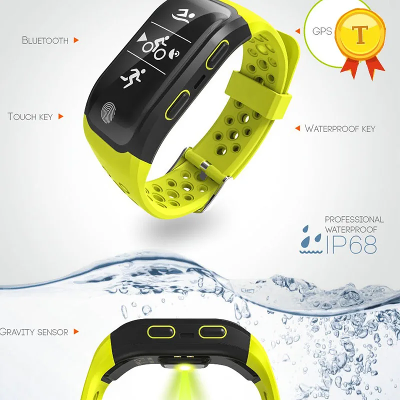 Спортивный браслет GPS IP68, водонепроницаемый браслет для плавания, Пульсометр, фитнес-трекер, измерение спортивного режима на открытом воздухе, смарт-часы
