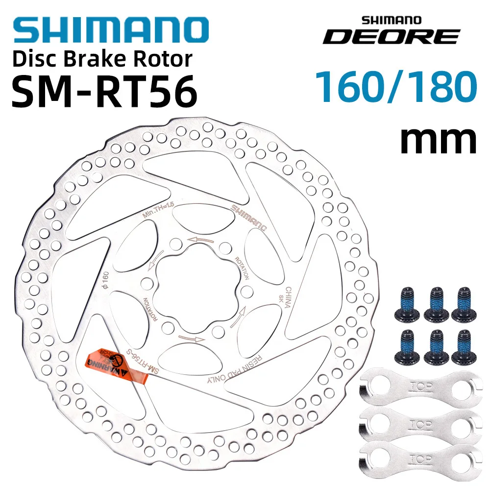 Тормозной диск SHIMANO DEORE SM RT56 RT26 с 6 Болтами Для Горных велосипедов Disc160/180 M6000 MT200 M375 с 6 болтами Для Эффективного Охлаждения Тормозного диска Bik
