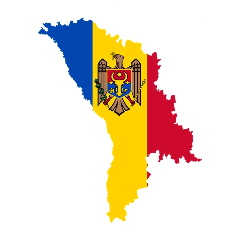 A0548 # 13 см / 17 см Съемная Наклейка с изображением Флага Молдовы, Автомобильная наклейка, Водонепроницаемые аксессуары на бампер, Заднее стекло
