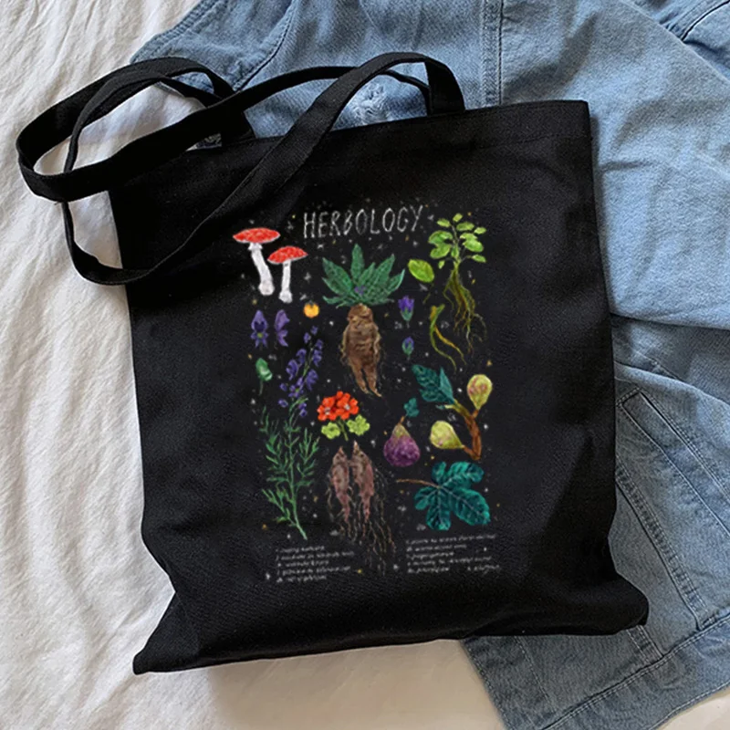 Сумки через плечо с грибами Холщовая сумка Harajuku Shopper Bag Модные Повседневные Летние сумки через плечо Bolsas De Compra Bolsos