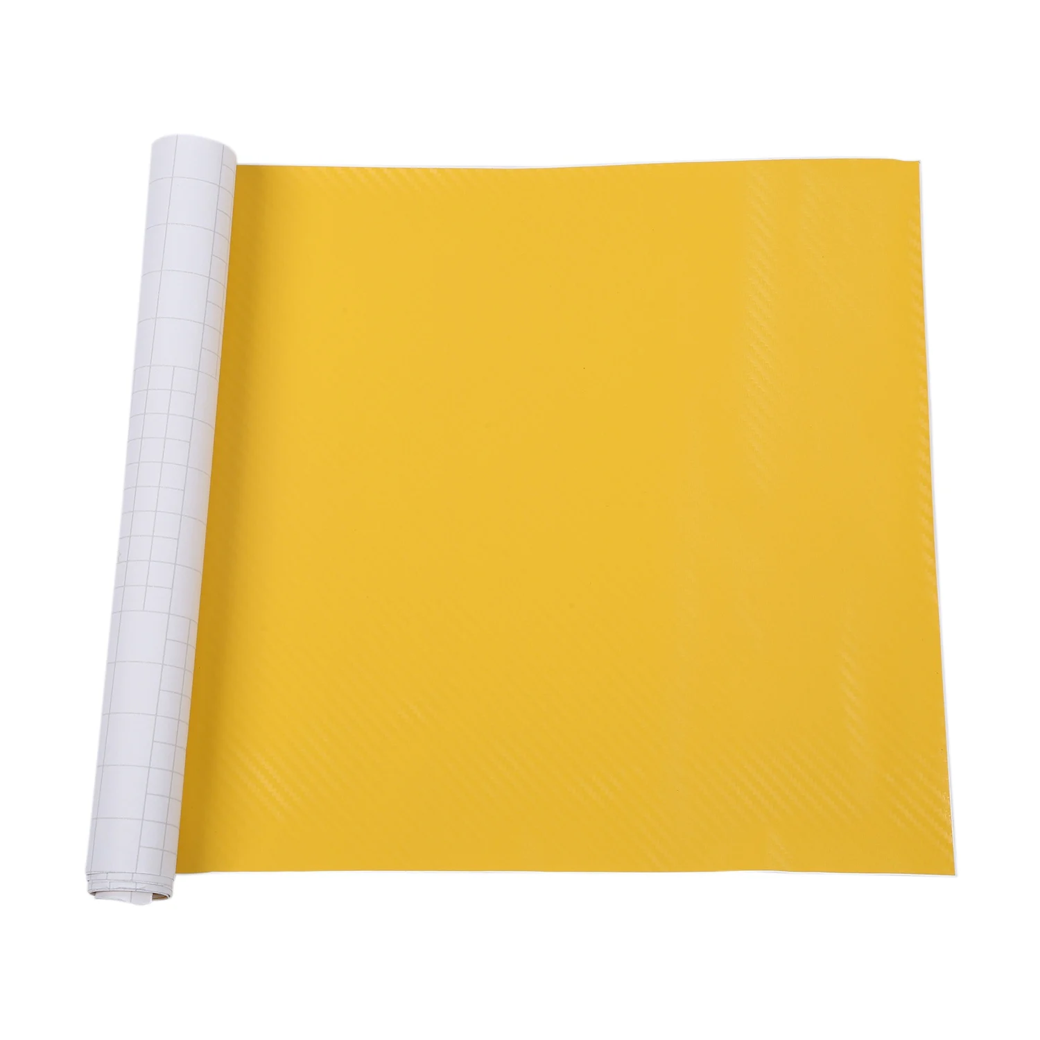 Сделай САМ 30x127 3D Наклейка из углеродного волокна Виниловая пленка Обернуть Рулон Клейкой автомобильной наклейки Лист желтый
