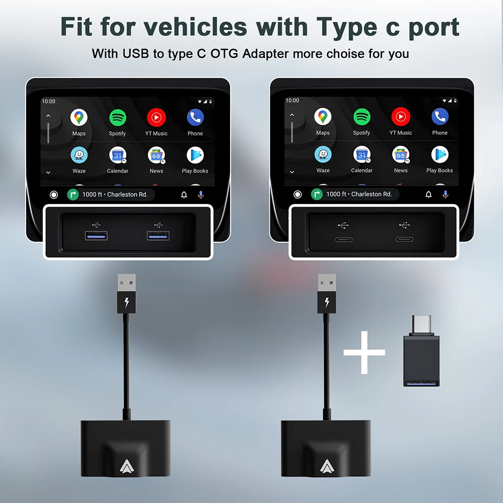 Автомобильный навигационный USB-адаптер, совместимый с Bluetooth беспроводной ключ Carplay, подключенный к беспроводному Carplay для Android 10.0 / Android 6.0