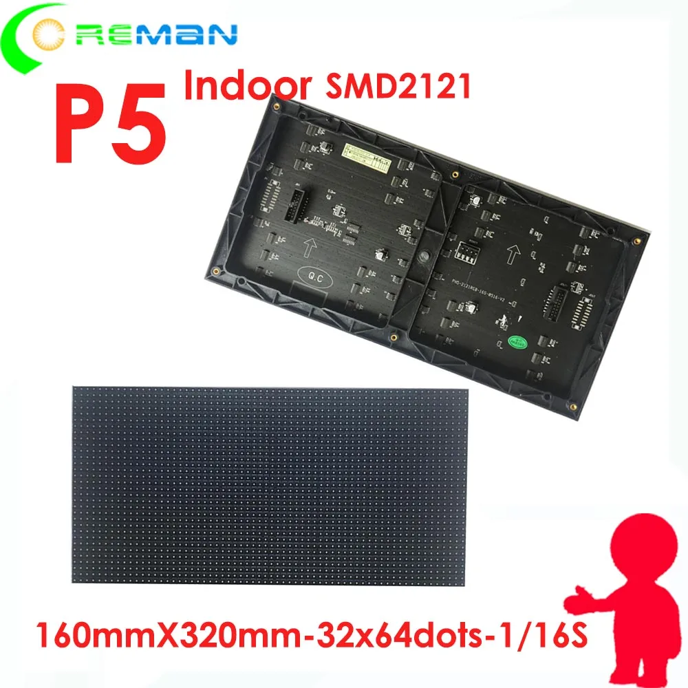 Настенная светодиодная видеопанель для помещений со светодиодным модулем переднего доступа p5 p4 p3 p2.5 16x32 см черный smd2121
