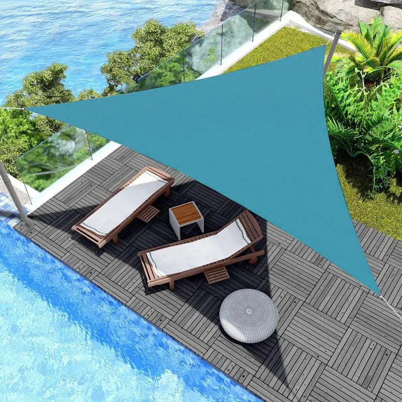 треугольный Солнцезащитный козырек длиной 5 м, Водонепроницаемый Солнцезащитный козырек для патио на открытом воздухе, Солнцезащитный козырек для пляжа, кемпинга, бассейна