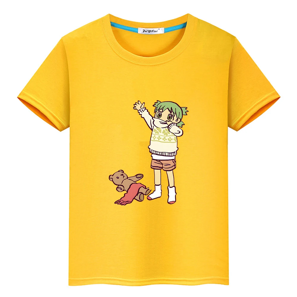 Футболка Azumanga Daioh Yotsuba Manga из 100% хлопка, Летняя футболка с коротким рукавом, Забавная детская футболка с героями мультфильмов для мальчиков и девочек, Милая
