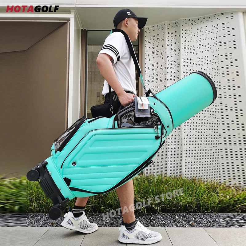 Новая модная цветная сумка для гольфа 2023 года, универсальная сумка для гольфа на четырех колесах с одним плечом