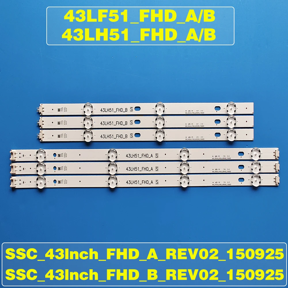 Светодиодная лента подсветки для LG 43LF5100 43LH5100 43LF510V 43LH520V LF51_FHD_A LF51_FHD_B LGE_WICOP_FHD 43INCH_REV00_A/B_150511