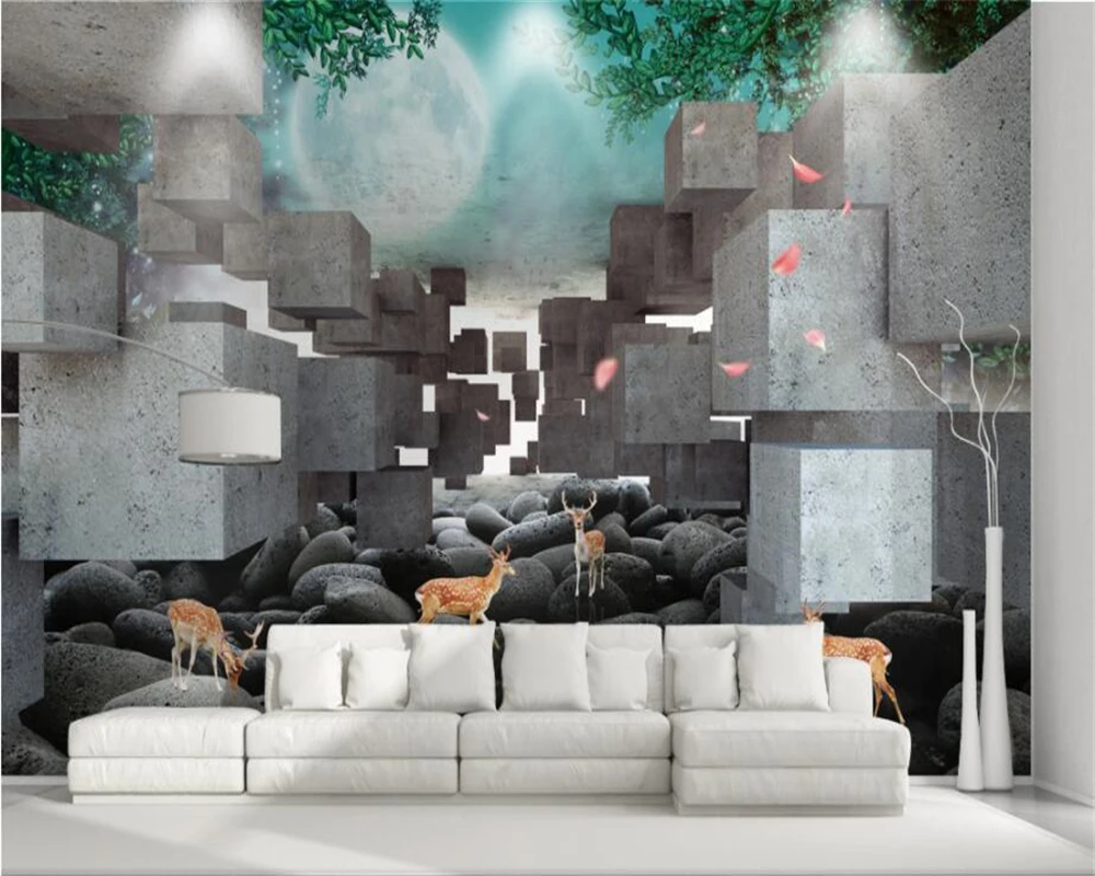 Обои на заказ Beibehang Фоновая роспись гостиной спальни 3D обои Кубический квадрат Кобальтовый фон телевизора обои для стен