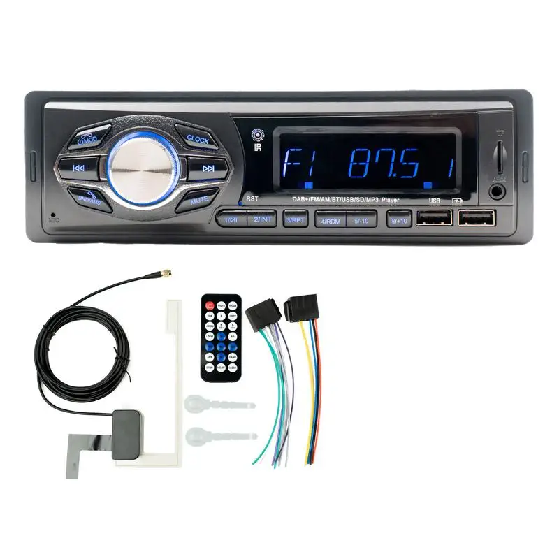 Автомобильные стереосистемы на один Din, Стереосистемы для автомобилей, FM/AM/DAB-Радио Для автомобиля, Громкая связь BT 5.0, Воспроизведение и зарядка по USB