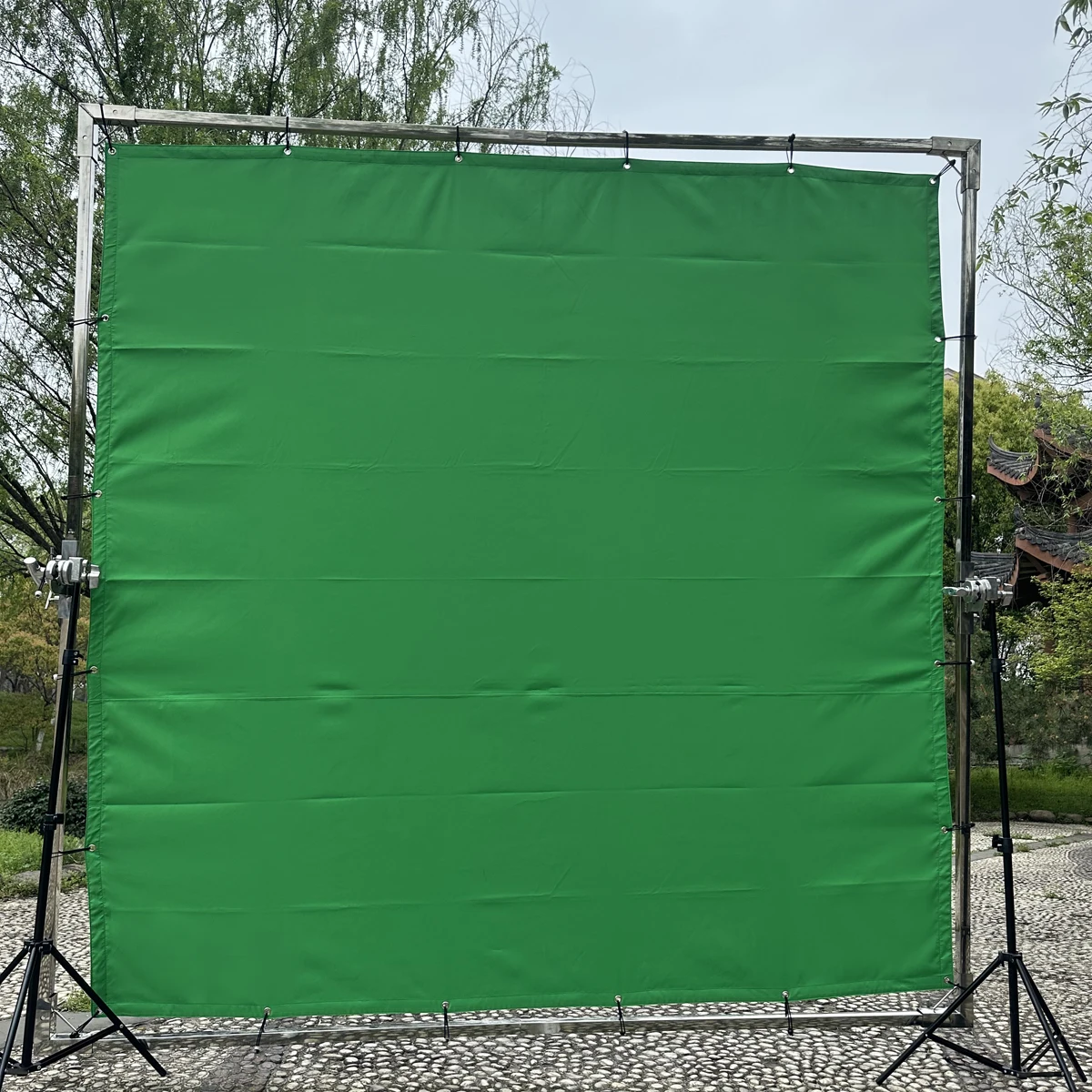 20 'x20' 20ftx20ft 6x6m Хромированная Зелено-Синяя Ткань в Рамке Бабочки 2в1 Над Головой для фотографического Фона