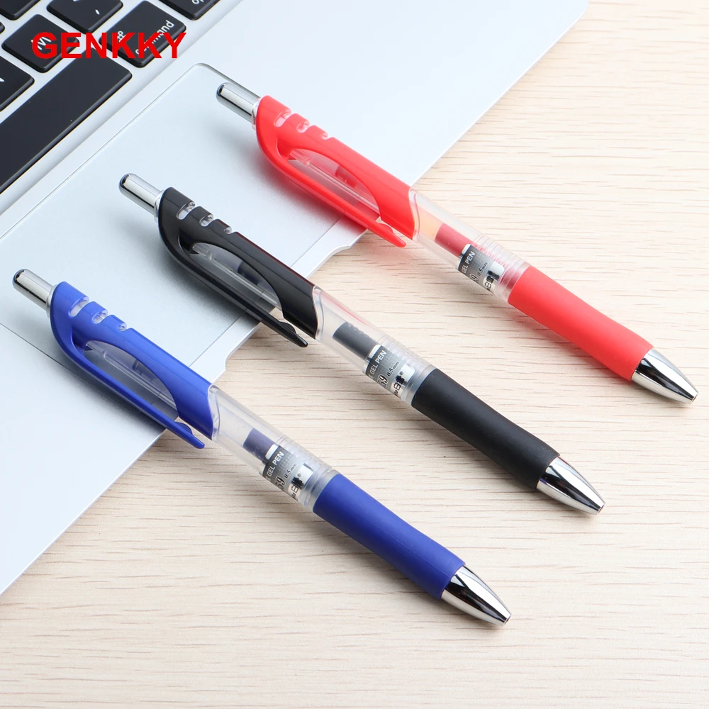3шт Рекламная гелевая ручка пластиковые ручки 0,5 мм красные, синие, черные цвета чернил для письма в школьном офисе