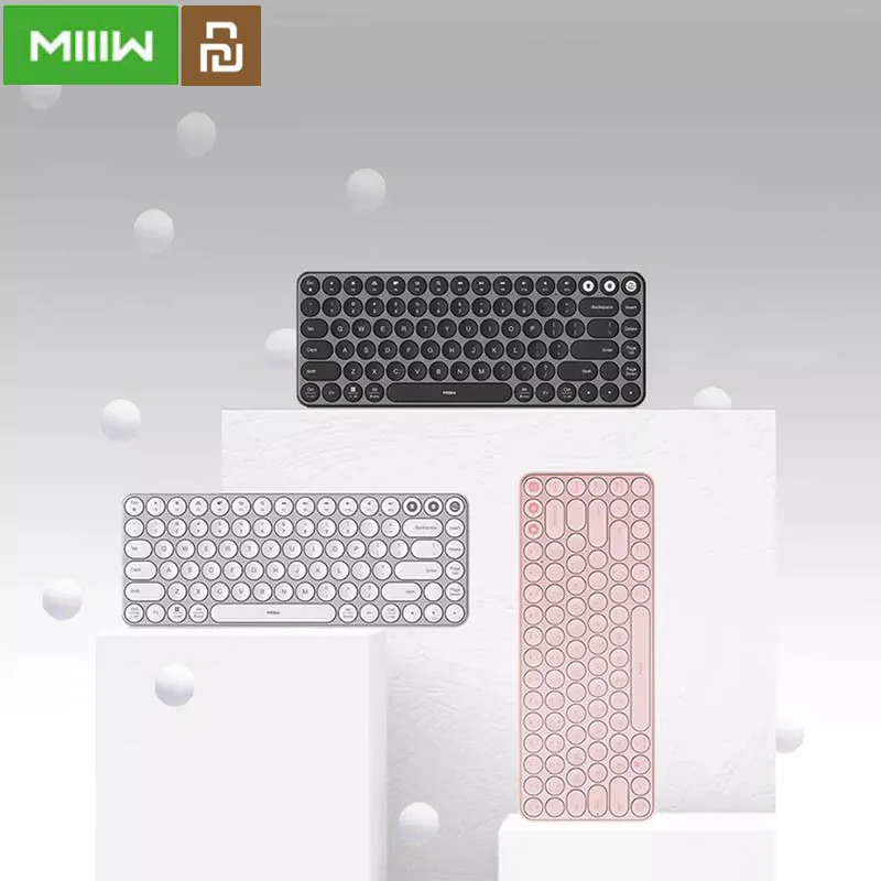 Двухрежимная клавиатура MIIIW Mini Bluetooth 85 клавиш, мультисистемная беспроводная клавиатура 2,4 ГГц для офисного компьютера, ноутбука, планшета для дома
