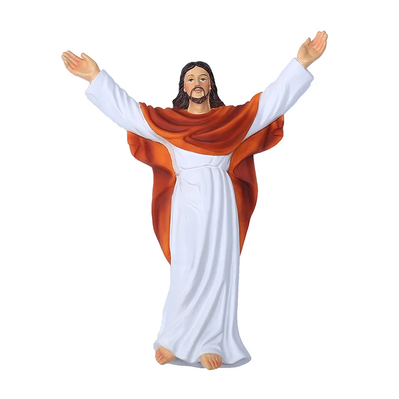 Статуя Иисуса, настенный кулон из смолы, классическое украшение интерьера, религиозные церковные поделки из смолы