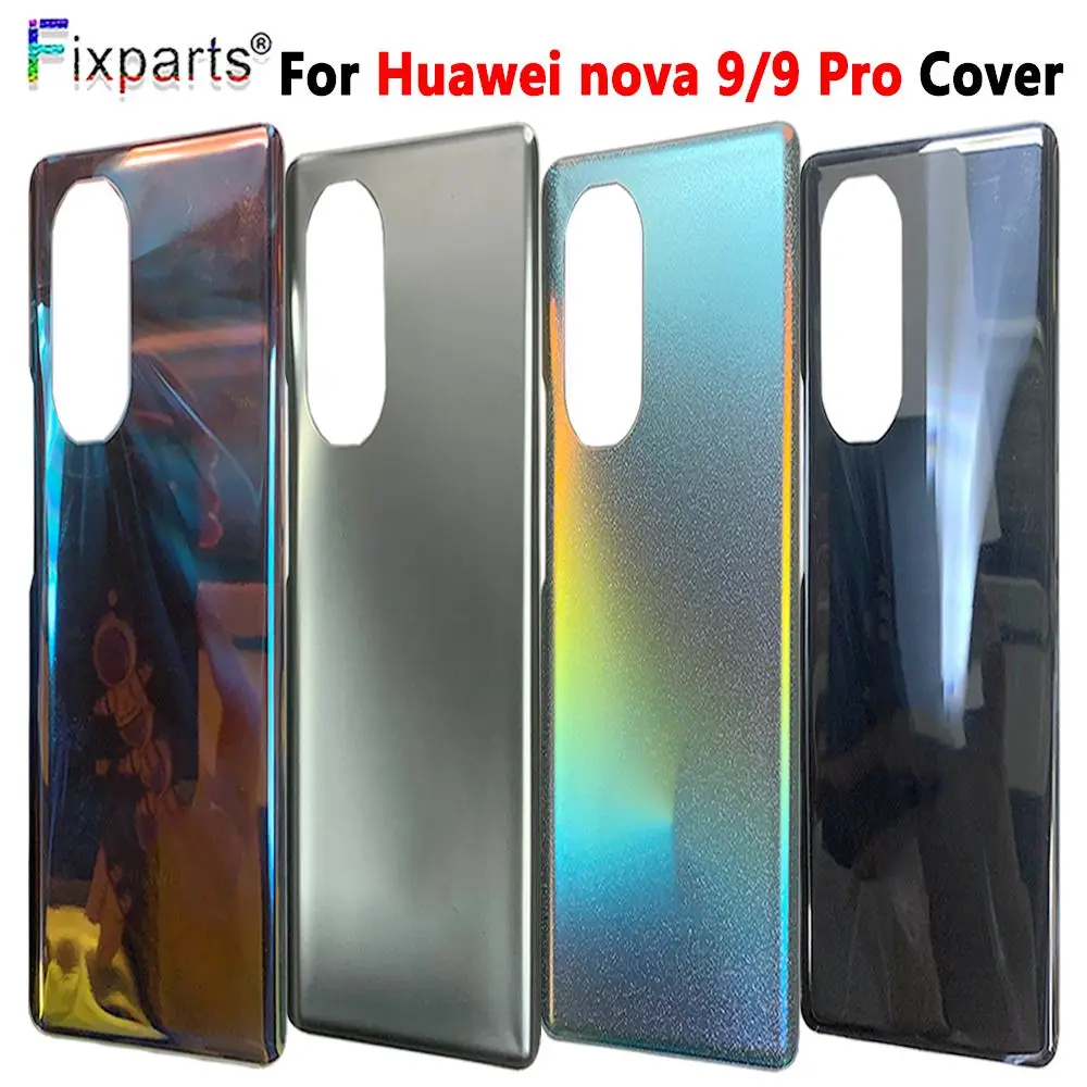 Для Huawei Nova 9, Nova 9 Pro, задняя крышка, крышка батарейного отсека, дверь, заднее стекло, корпус, чехол для Nova 9, запасные части для крышки батарейного отсека