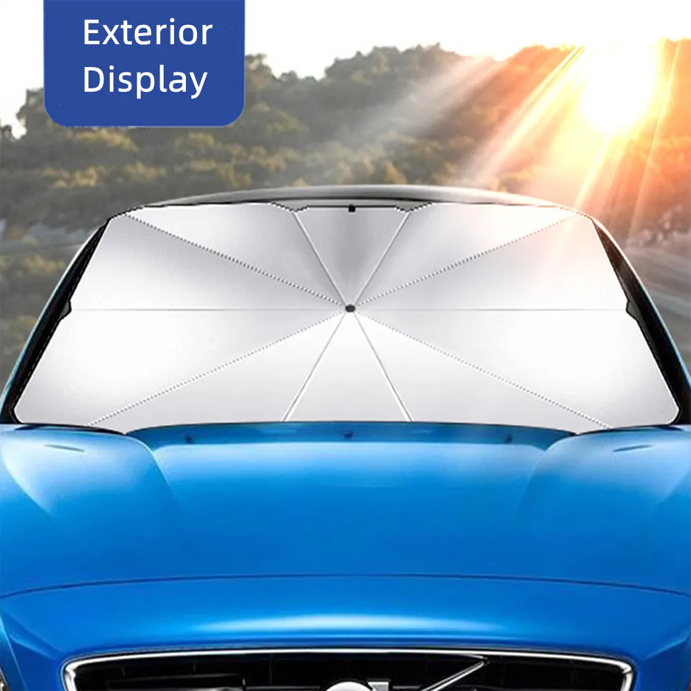 Складной автомобильный солнцезащитный козырек зонтичного типа, солнцезащитный козырек для окна автомобиля, летняя солнцезащитная теплоизоляционная ткань для затенения передней части автомобиля