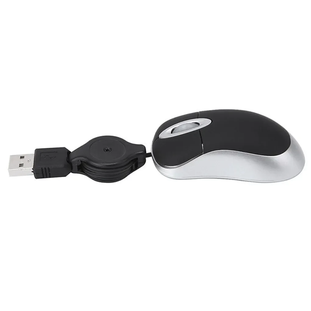 Мини-Выдвижная Мышь Портативная Мини-USB Проводная Мышь Эргономика Домашнего Офиса Мыши для Компьютера ПК Ноутбук