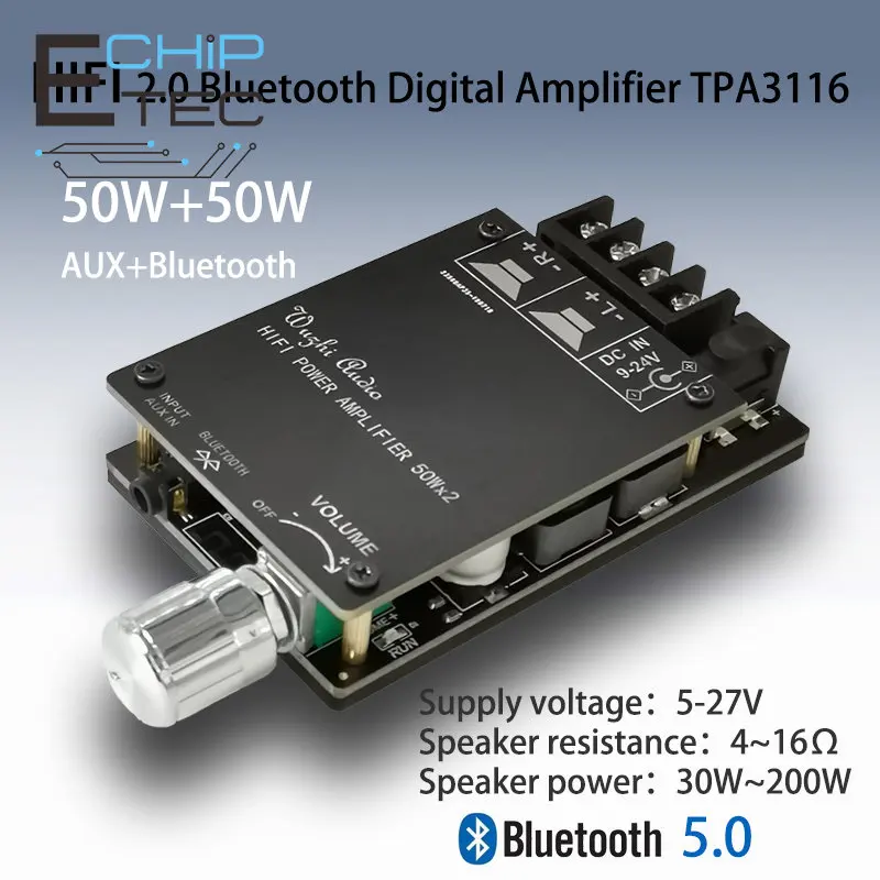 FS ZK-502C Hi-Fi Стерео Bluetooth 5,0 TPA3116 Плата цифрового аудиоусилителя TPA3116D2 50WX2 Стерео усилитель Amplificador