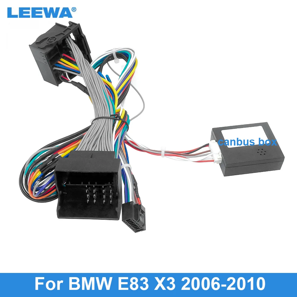LEEWA Автомобильный 16-Контактный Кабельный адаптер Жгута проводов Питания С Canbus Для BMW X3/E83 (06-10) Установка Послепродажного Android Стерео