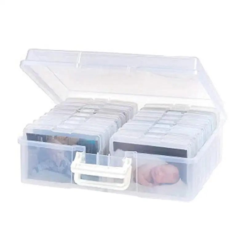 Коробка для фотографий Прозрачный контейнер для хранения карточек, фотографий, наклеек, марок, дисплей для хранения прозрачных коробок-органайзеров