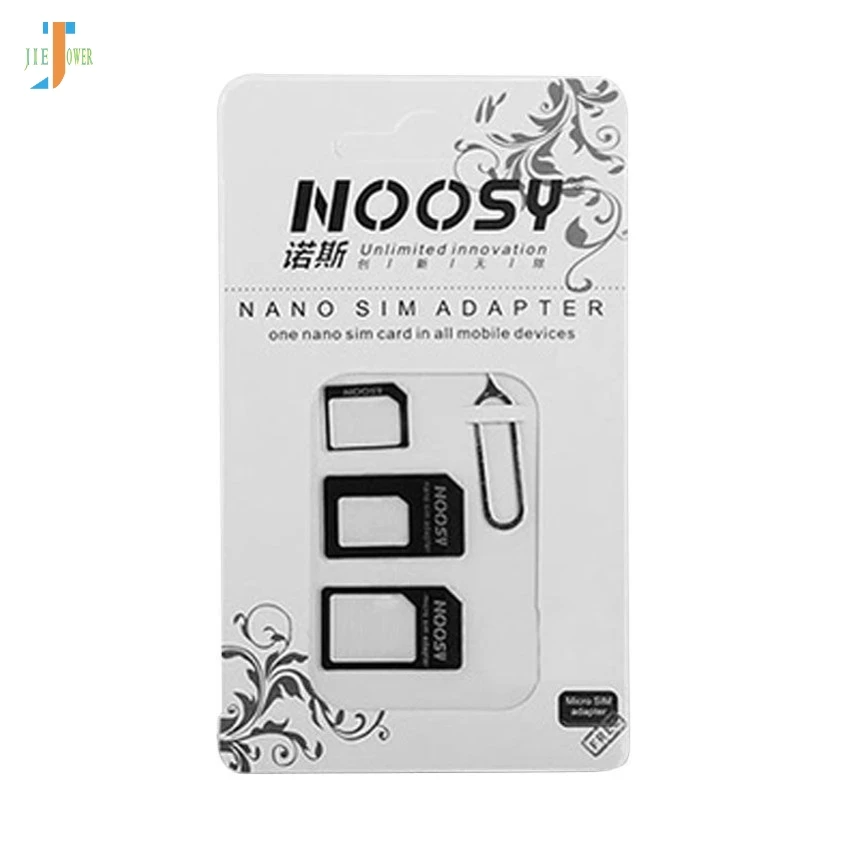 Noosy 4 В 1 Адаптер Nano SIM-карты К Micro SIM-карте Nano Micro К Mini Sim-карте для Iphone 8 7 Samsung S8 Адаптер Sim-карты 500 компл./лот