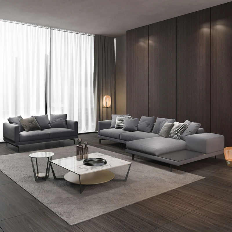Роскошный тканевый диван в скандинавском стиле, простая современная угловая гостиная, итальянский минималистский дизайнер, креативный L тип