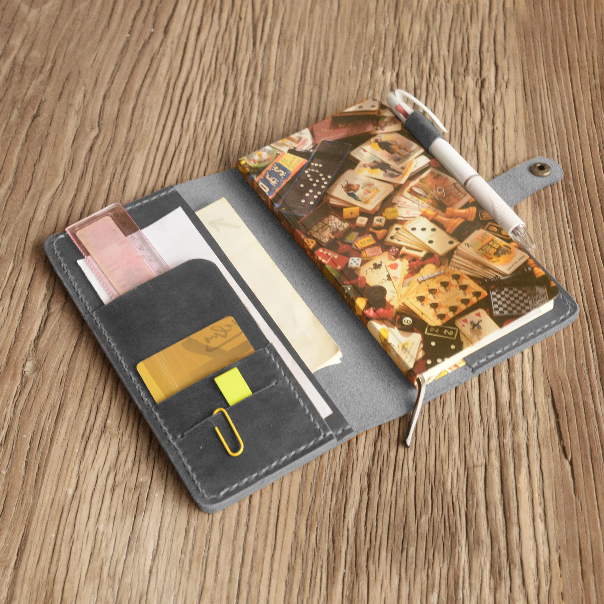 Кожаная обложка Hobonichi Weeks, обложка Mega Weeks, бумажник для ноутбука, Блокнот для путешественников - Потертый серый- 311H
