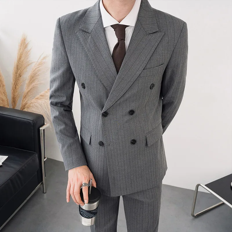 Модный бутик Four Seasons (костюм + брюки), красивый британский стиль, корейская версия облегающего повседневного делового костюма-двойки