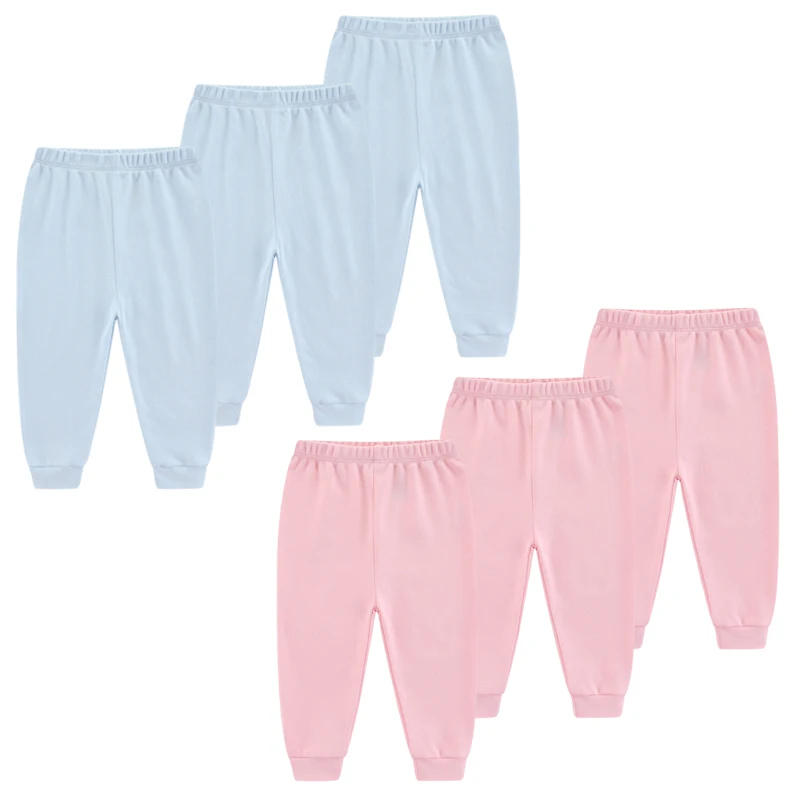 Комплект из 3 предметов, детские однотонные Длинные штаны, брюки для новорожденных мальчиков и девочек, осенняя одежда для младенцев, Низ детской одежды, хлопковые панталоны