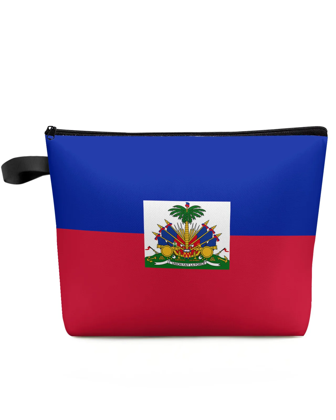День Национального Флага Гаити Синий, Красный, Дорожная Косметичка Большой Емкости, Портативная Сумка Для Хранения Макияжа, Женский Водонепроницаемый Пенал