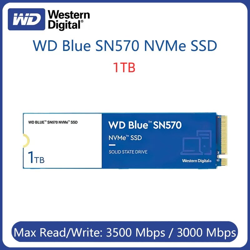 Western Digital WD Blue SN570 NVMe 1 ТБ SSD PCIe3.0 * 4 M.2 2280 Внутренний Твердотельный Накопитель Для ноутбуков PC