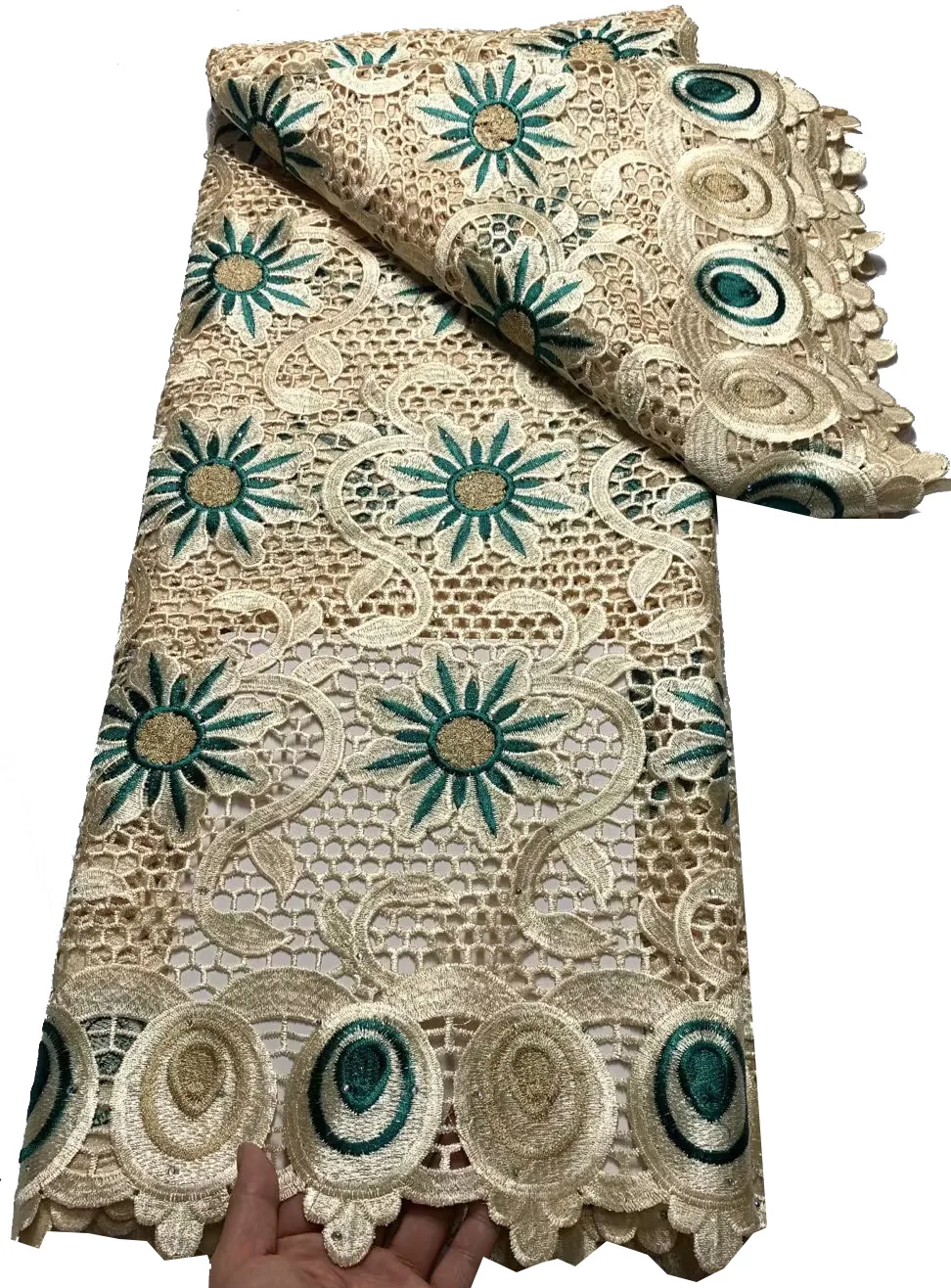 Высококачественные кружевные ткани из гипюра в Африканском стиле с камнями, новейший дизайн, Французский Нигерийский Молочный шелк, водорастворимое кружево YLA158